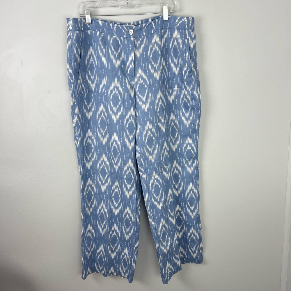 Chico's Blue & White Wide Leg Pants